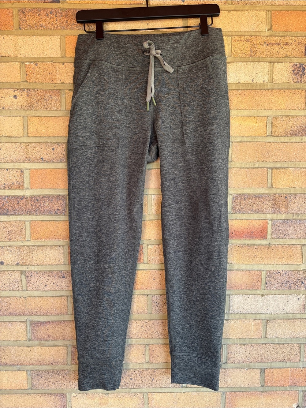 aerie Space Dye Green & Black Knit Jogger Pants with Drawstring Waist Pockets L